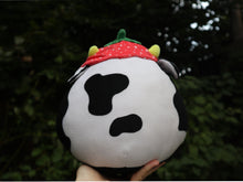 Load image into Gallery viewer, Kenny the cow with strawberry hat plushie!
