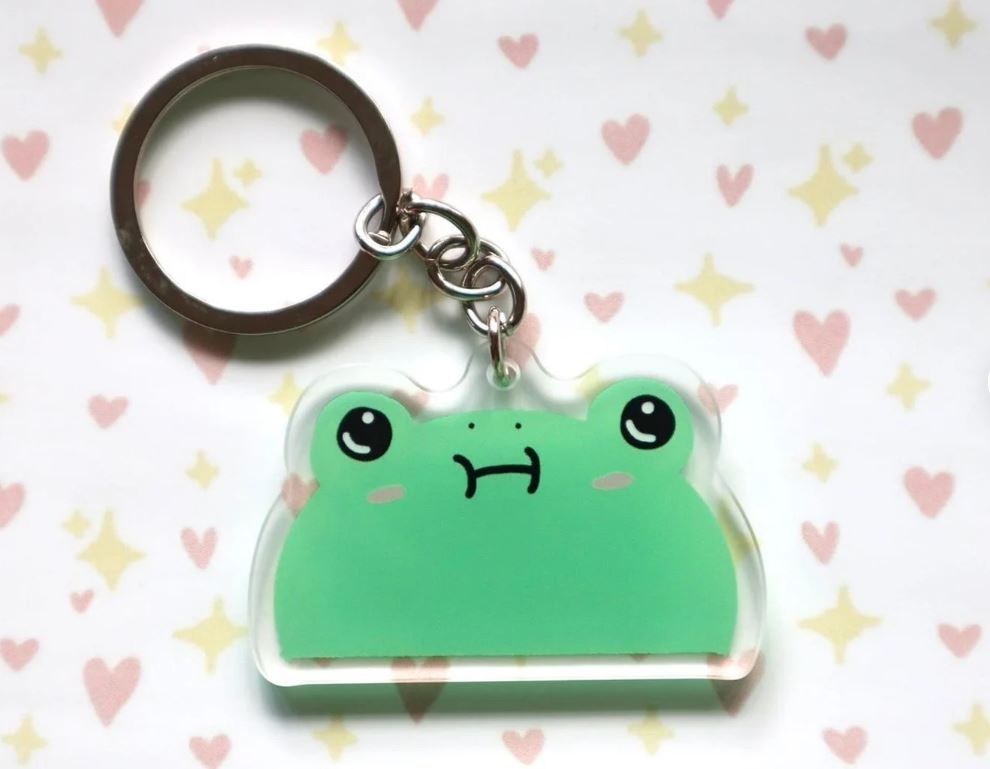 Wholesome Blob the frog keychain